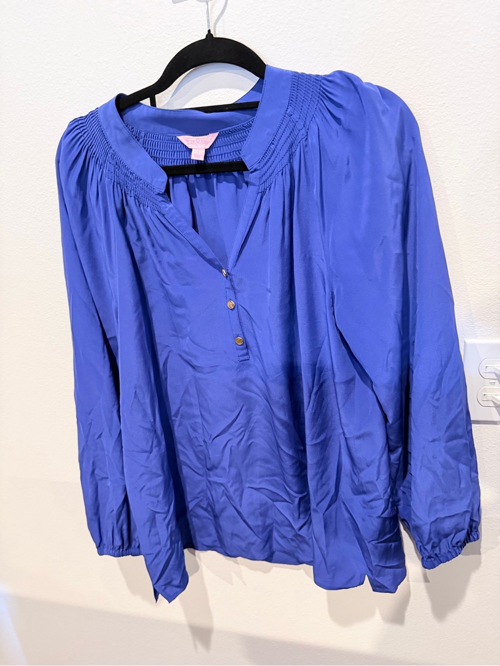 Lilly Pulitzer Cobalt Blue Silk  Blouse